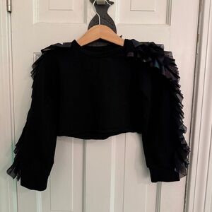 Black Ruffled Kids Top